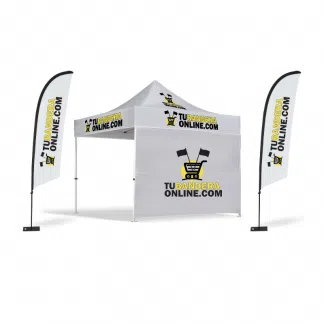 Pack FERIA (Carpa 3x3 + Pared + 2 Banderolas)