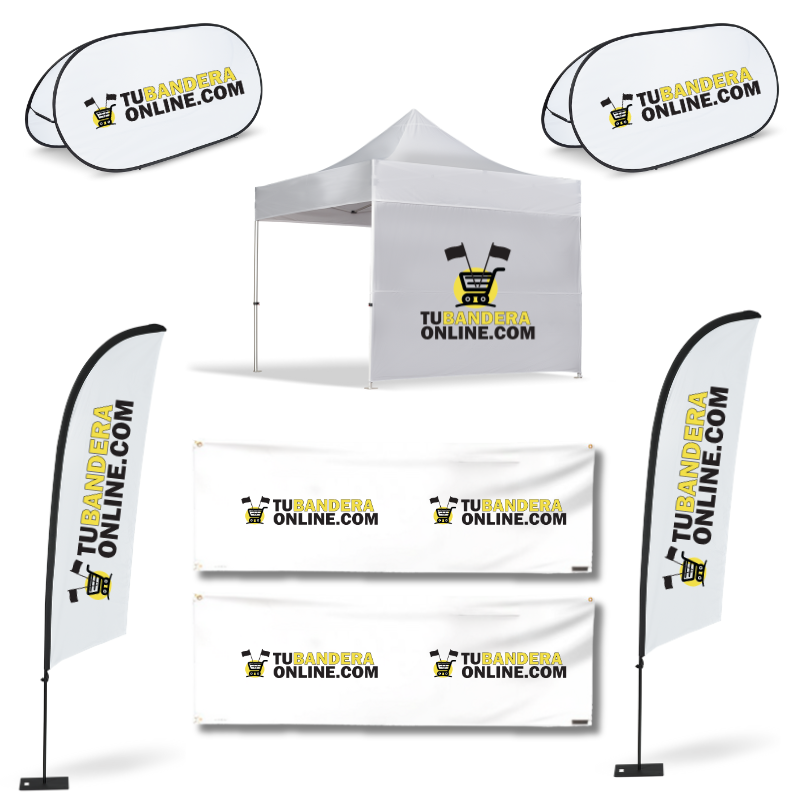 Pack TORNEO Pack TORNEO (Carpa 3x3 + Pared + 2 banderolas + 2 Golf Banner + 2 pancartas de 2x1m) - Imagen 1