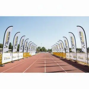 Pack META Publicitario – (8 Fly Banner Surf o Gota + 4 Cubrevallas Personalizadas)