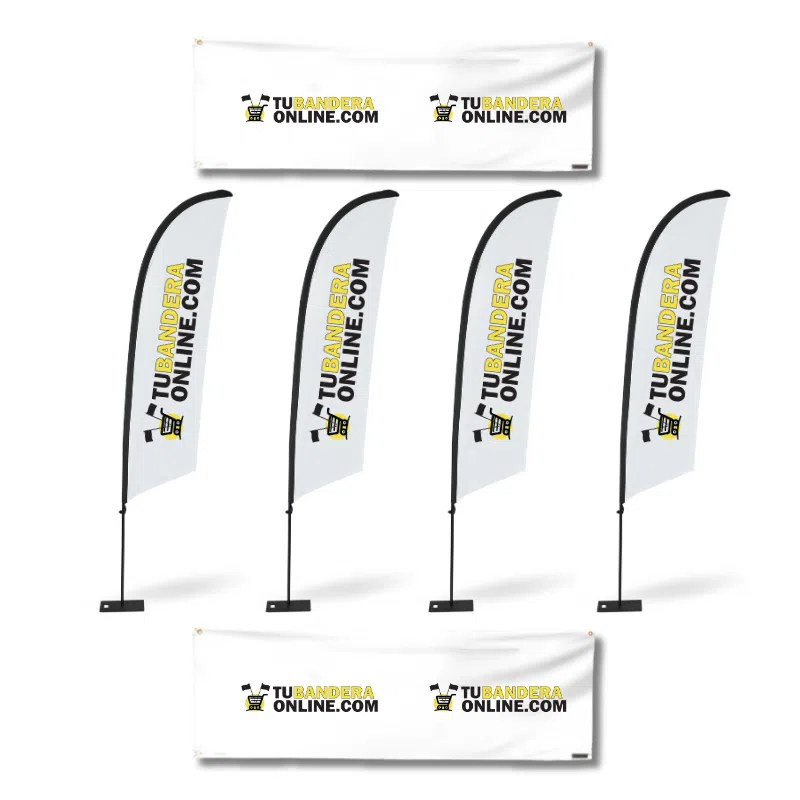 Pack META Publicitario – (8 Fly Banner Surf o Gota + 4 Cubrevallas Personalizadas) 2 Pack META Publicitario – (8 Fly Banner Surf o Gota + 4 Cubrevallas Personalizadas) - Imagen 2