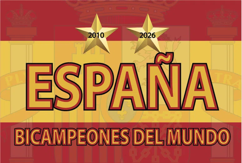 bandera bicampeones mundial 2026 españa 3 bandera bicampeones mundial 2026 españa 3
